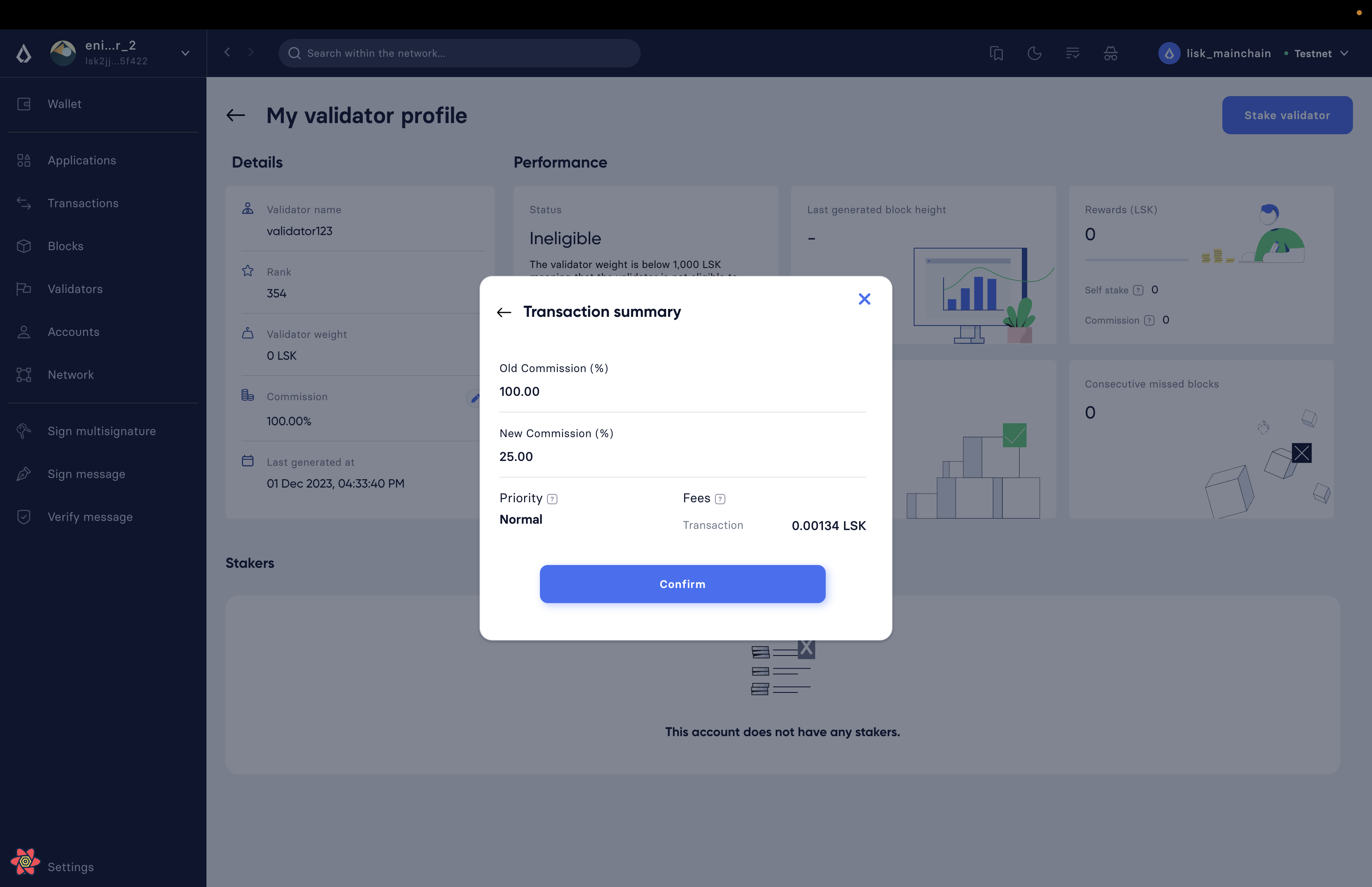 Transaction summary