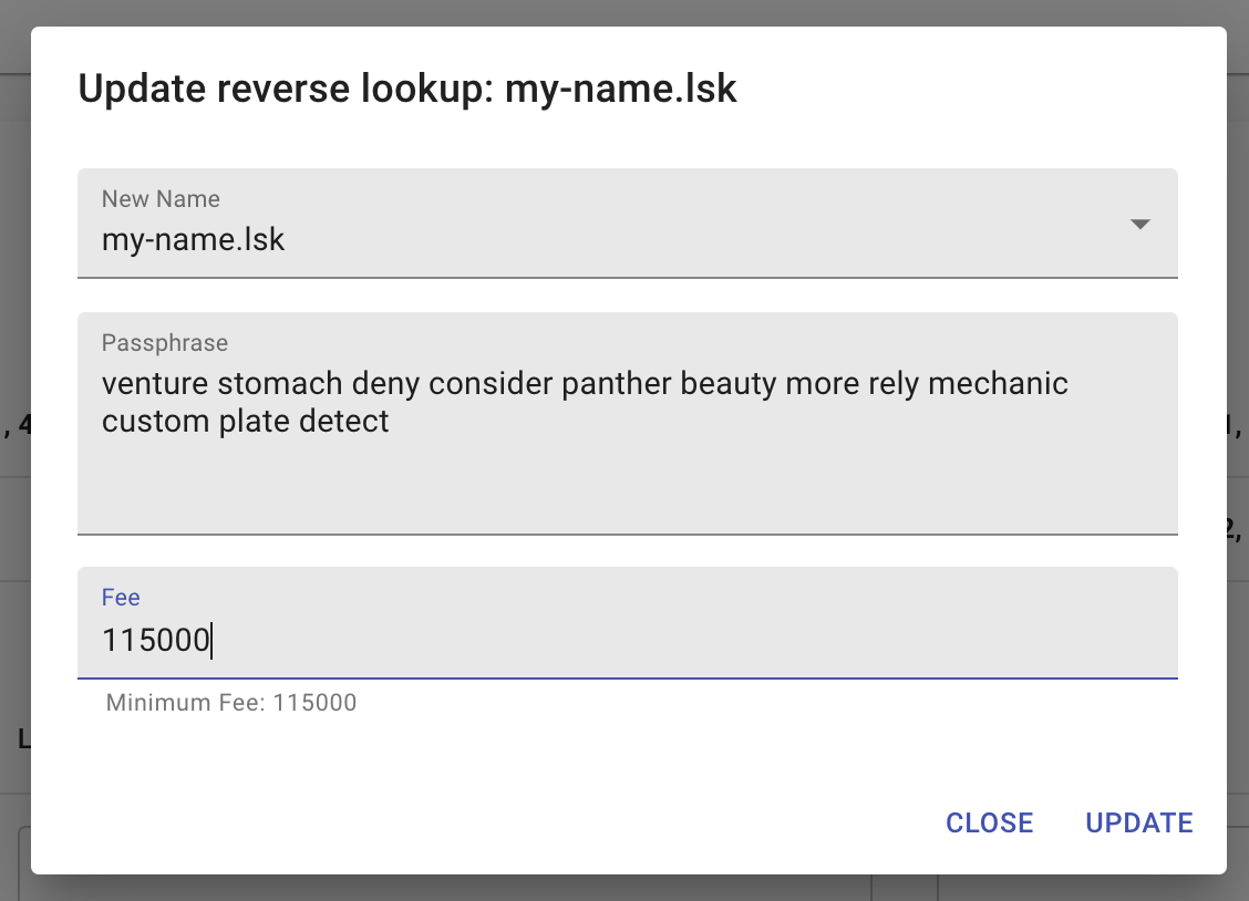 UI reverse lookup dialog