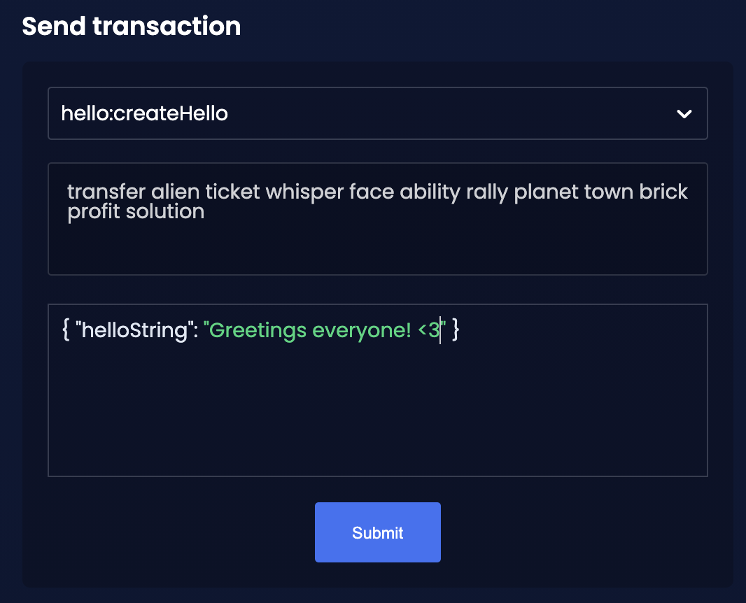 Send transaction
